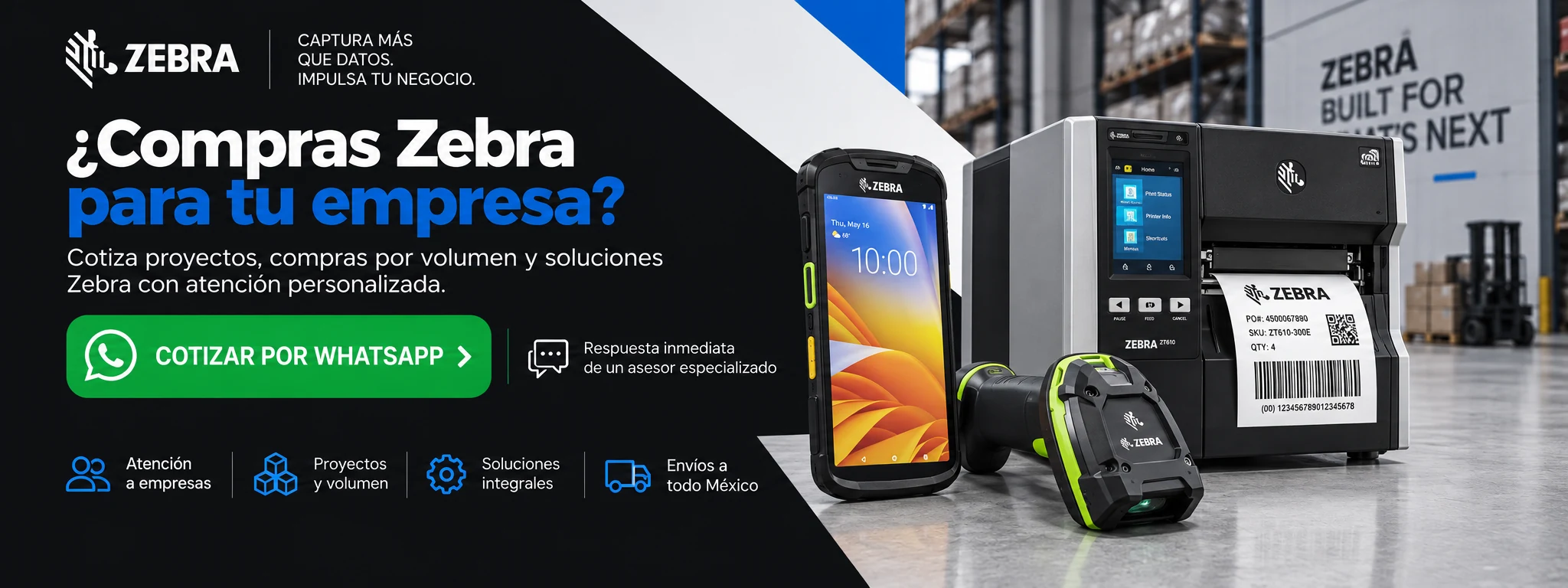 Cotiza equipos Zebra para tu empresa